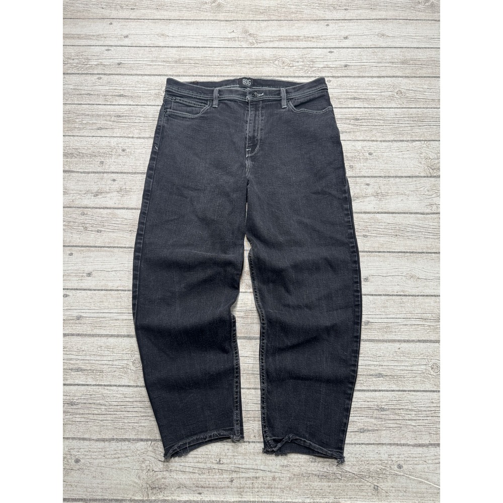 BDG Jeans Men's 33 Black Contrast Stitch Straight Cropped High Rise Streetwear